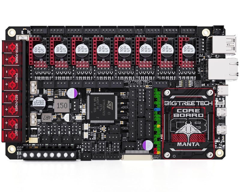 BigTreeTech Manta M8P V2.0 Integrated Control Board 32Bit Running Klipper with CB1, High Speed 3D Printer Motherboard, Compatible TMC5160T Plus,TMC5160,TMC2209,TMC2240 Stepper Driver (Without CB1) - Image 1